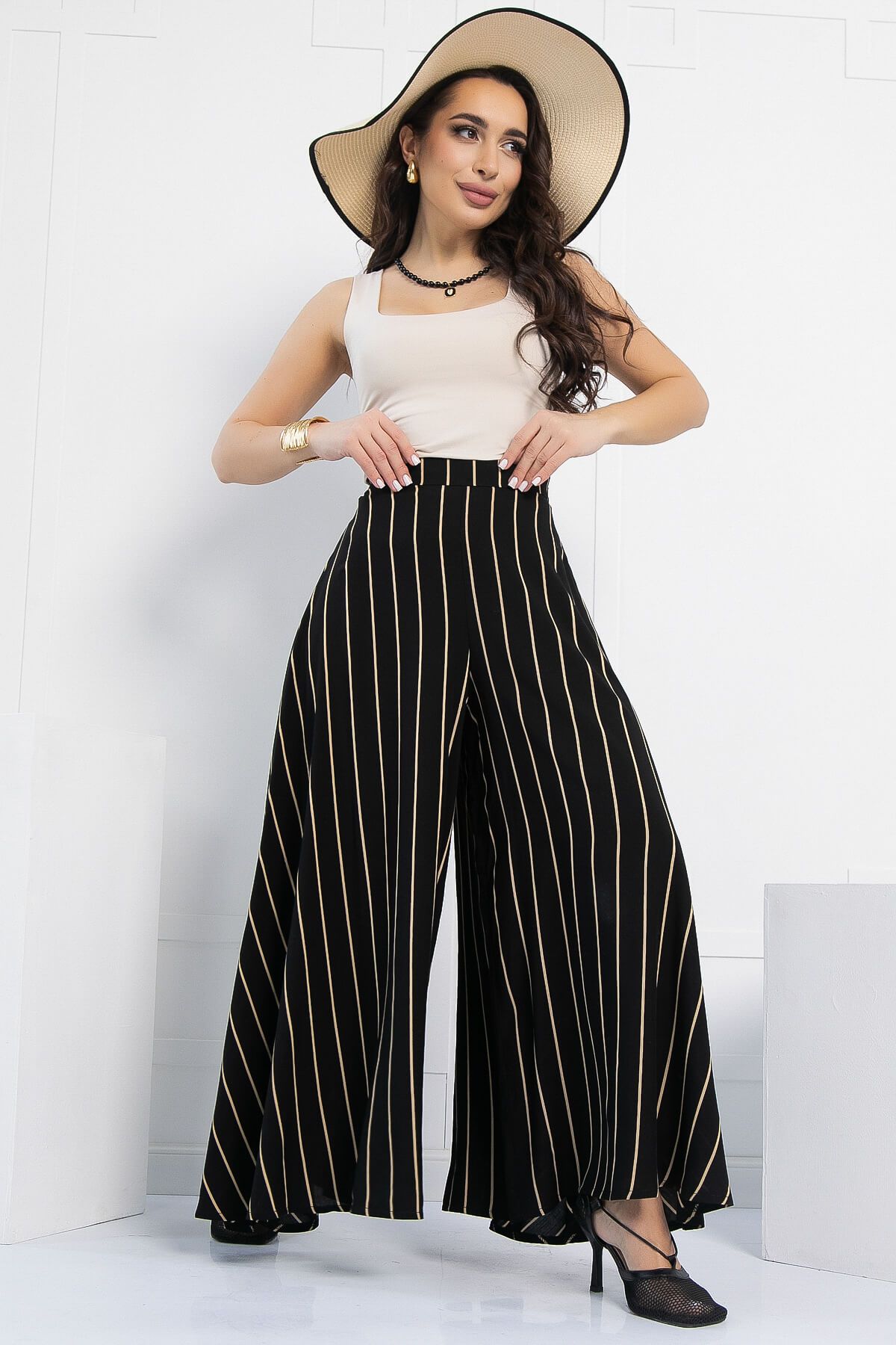 Брюки Камелия (черные/полоска) Б12964-13М