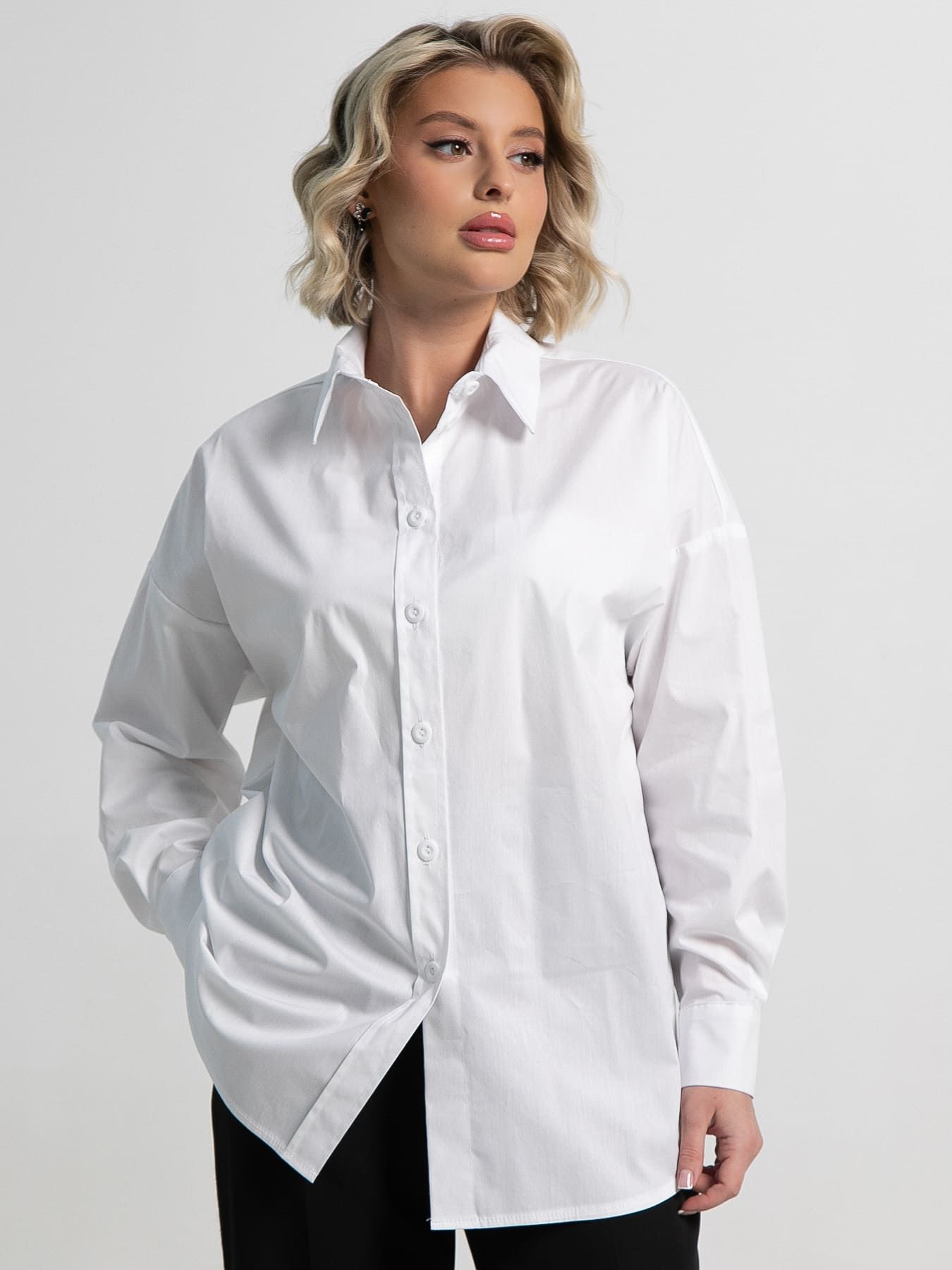 Рубашка хлопковая Рина (белая) Б15260-53М