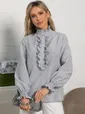 Блуза Санти (бело-серая) Б15622-54М