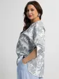Блуза Блунди (бело-серая) Б15528-4М