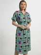 Платье Геометрия стиля (зеленое) П15602-6М