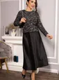 Костюм с атласной юбкой Лизетт (черный) К14677-10М