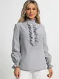 Блуза Санти (бело-серая) Б15622-54М