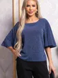 Блуза праздничная Ты ослепляешь! (темно-синяя) Б14844-8М