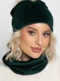 Комплект шапка с помпоном и снуд (зеленый) ШПС20-23М