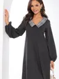 Платье "Искусство стиля" (темно-серое) П8296