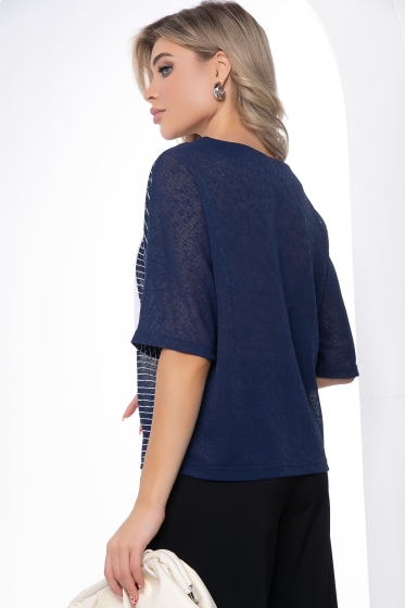 Блуза "Стильный замысел" (сине-белая) Б9039