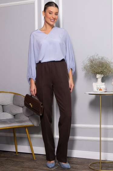 Брюки на резинке Эльда (коричневые) Б14332-9М Брюки на резинке Эльда (коричневые) Б14332-9М