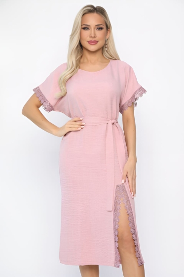 Платье Цветные кружева (пыльная роза) П13658-18М