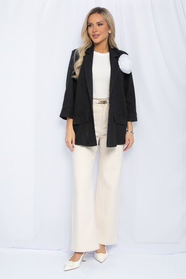 Пиджак льняной Мэрлин (черный) Б13239-7М
