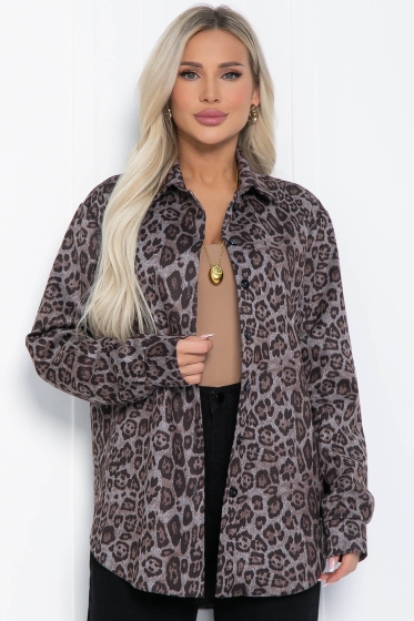 Рубашка Всегда на стиле (серый лео) Б12407-7