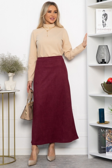 Юбка макси Алана (бордовая) Ю14254-6М