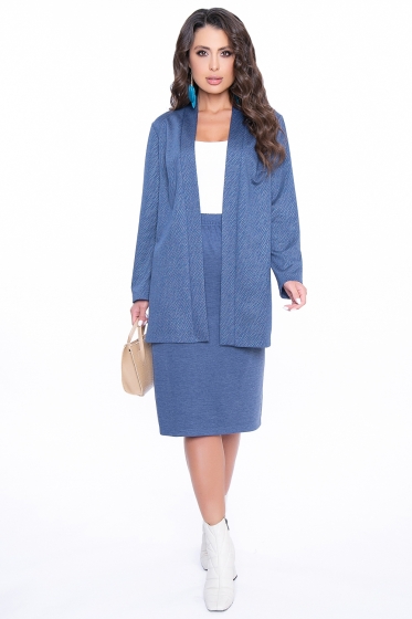 Костюм с юбкой "Модный квартал" (блю) К2712