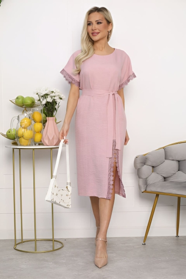 Платье Цветные кружева (пыльная роза) П13658-18М