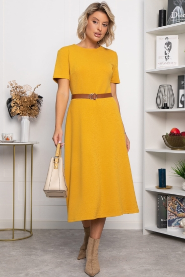 Платье трикотажное Парижанка (желтое) П14334-10М Платье трикотажное Парижанка (желтое) П14334-10М
