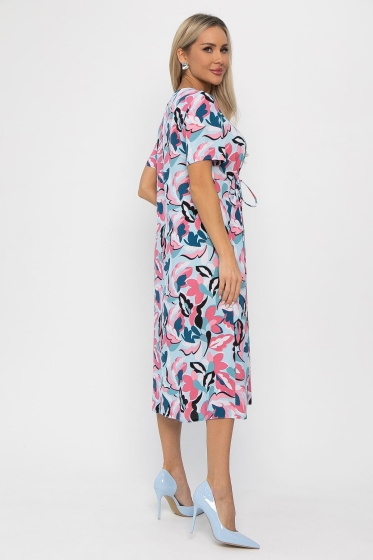 Платье Цветы лета (голубо-розовое) П13784-18М
