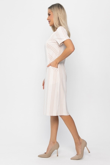 Платье Европейский шик (бежевое) П13752-19М