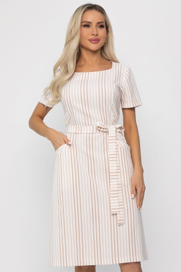 Платье Европейский шик (бежевое) П13752-19М