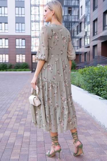 Платье "Виталина" (олива) НЬЮ П6073