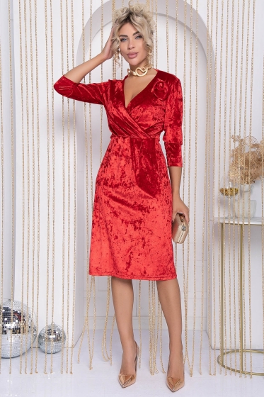 Платье Зимняя роза (красное) П12192-35