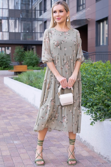 Платье "Виталина" (олива) НЬЮ П6073