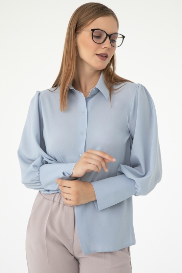Блуза "Вернисаж" (серо-голубая) Б7137