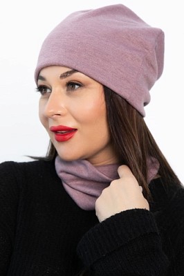 Комплект шапка шестиклинка и снуд (ягодный) ШШС1-23М